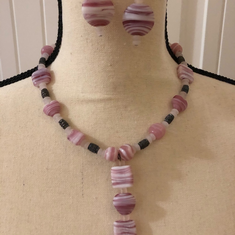 Glasshouse custom made necklace and earring set